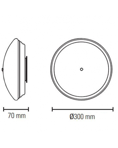Ceiling light 24W LED diameter 30cm high brightness white color with presence sensor
