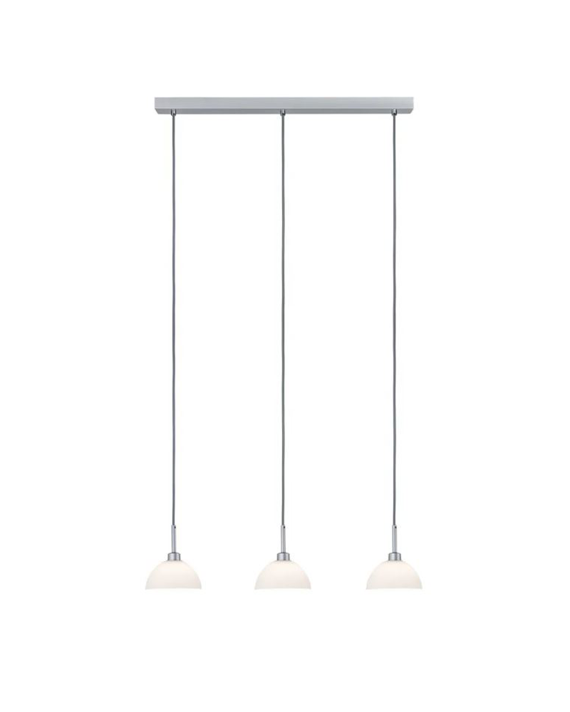 Ceiling lamp 3 metal and glass spotlights white and chrome finish 3xGU10 120W