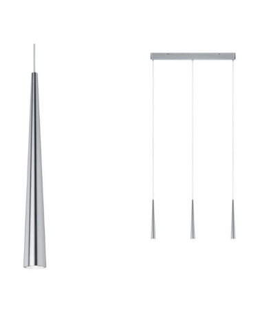 Lámpara de techo LED 3 focos de metal y acabado aluminio 21W 2700K