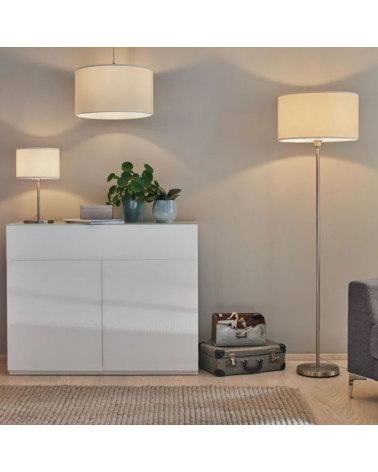 Metal ceiling lamp and fabric lampshade 60W E27