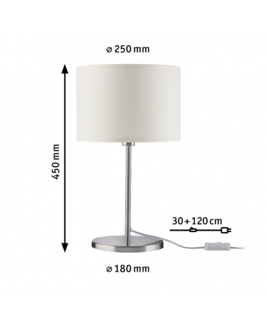 Table lamp 45cm metal with fabric lampshade 40W E14