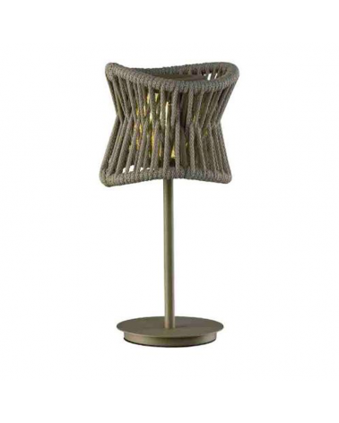 Outdoor table lamp 40cm LED synthetic fiber and beige aluminum E27 3000K 2W IP44