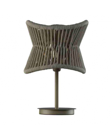 Outdoor table lamp 50cm made of synthetic fiber and beige aluminum E27 IP44