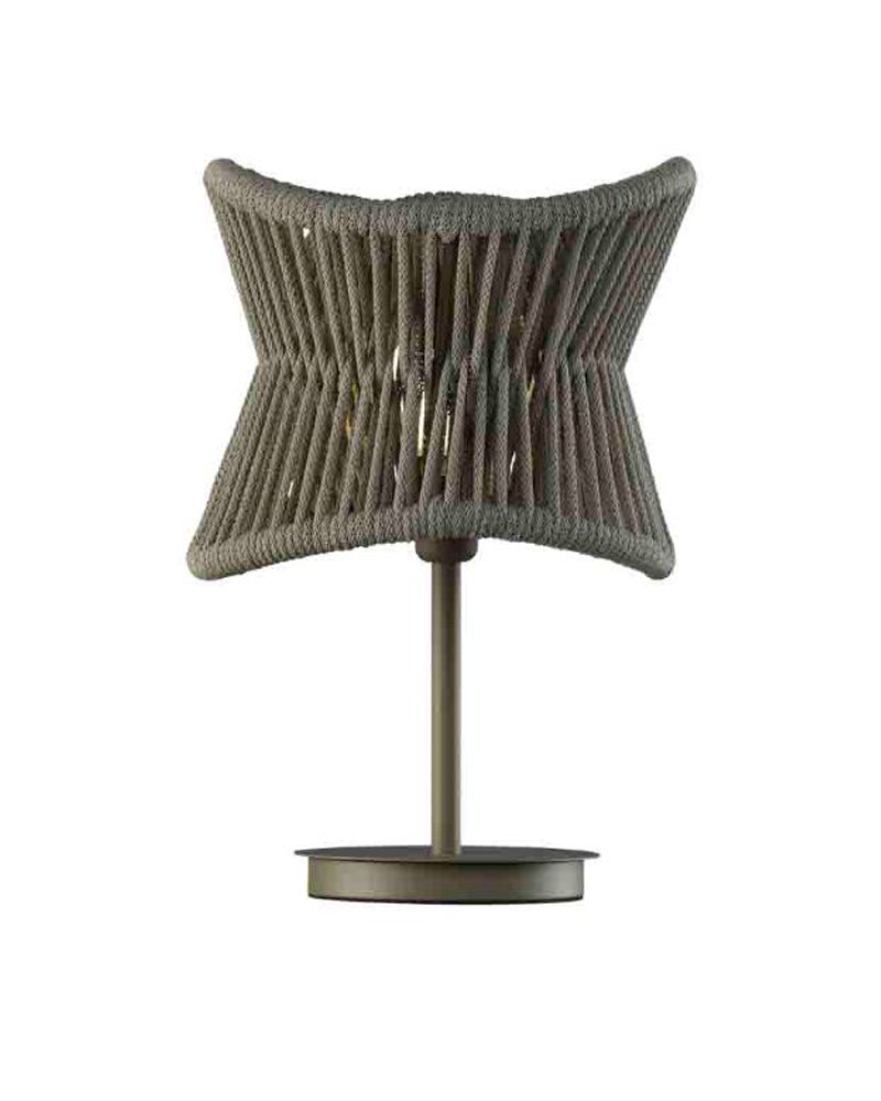 Outdoor table lamp 50cm made of synthetic fiber and beige aluminum E27 IP44