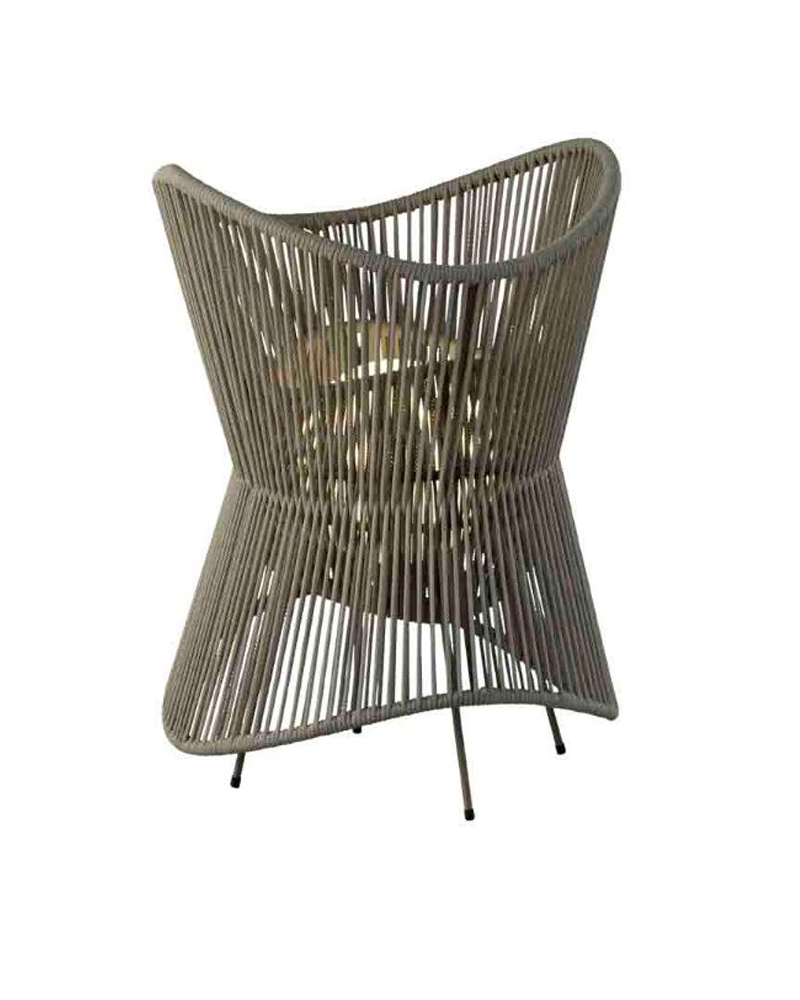 Lámpara de mesa para exterior 76cm de fibra sintética y aluminio beige E27 IP44