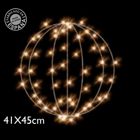 Figura navideña redonda 2D 41x45cms LED luz cálida flashing apto para exteriores