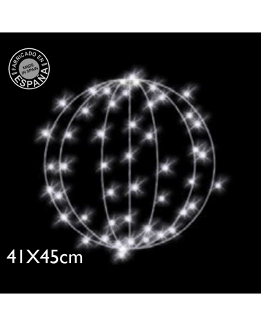 Figura navideña redonda 2D 41x45cms LED luz blanca fría flashing apto para exteriores
