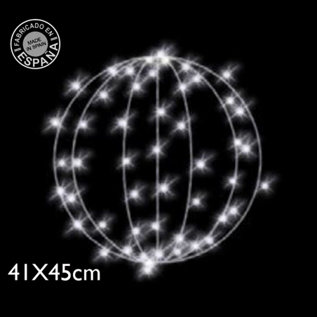 Round Christmas figure 2D 41x45cms LED cold white light flashing suitable for outdoor use