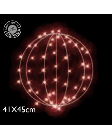Figura navideña redonda 2D 41x45cms LED luz roja flashing apto para exteriores