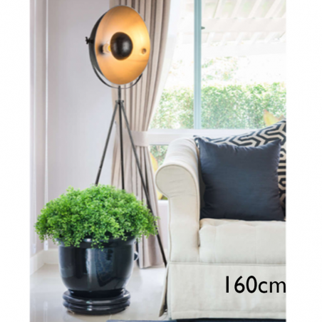 Galileo floor lamp 160cm 60W E27 oscillating black and copper shade with adjustable height tripod