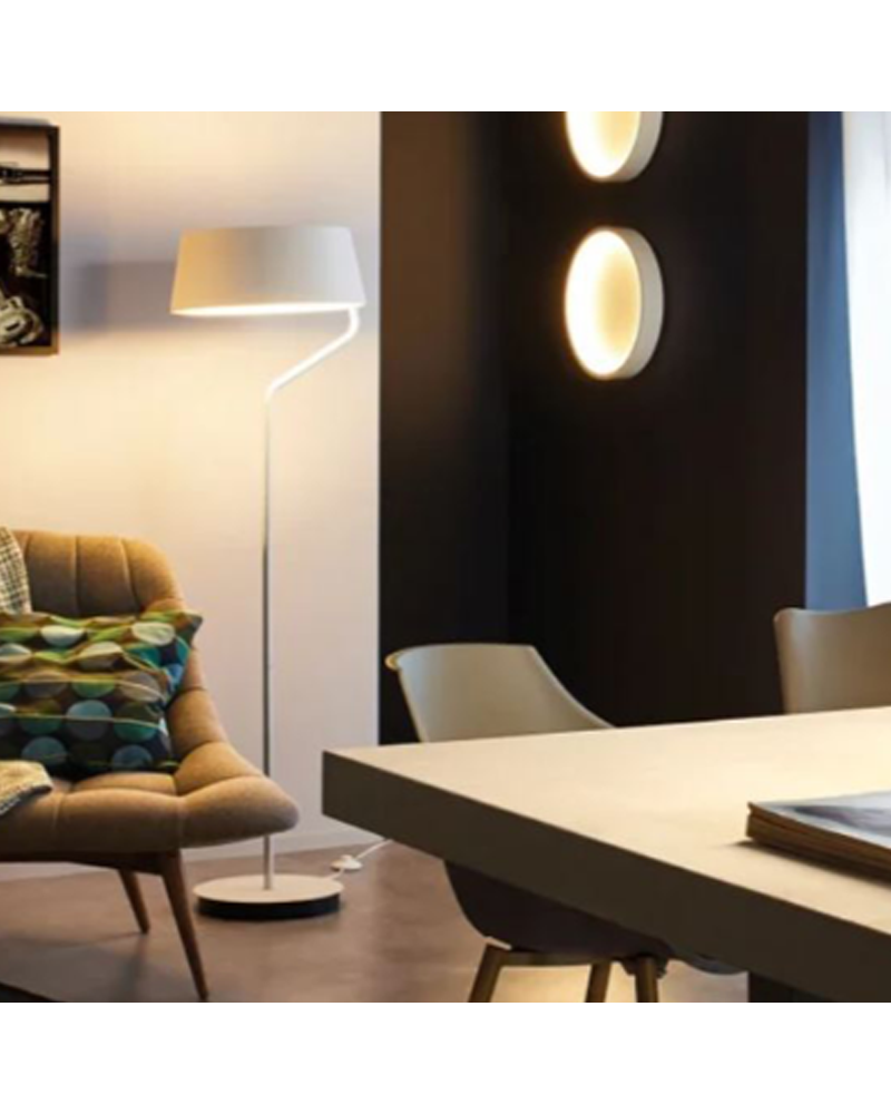 Floor lamp 148cm LED in metal with white and chrome finish 24W 2700K