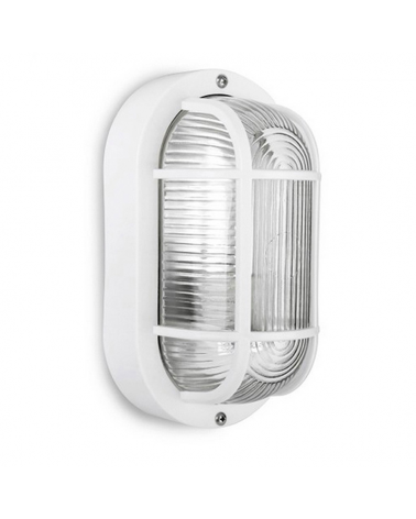 Outdoor wall lamp made of white plastic and glass oval E27 40W IP54