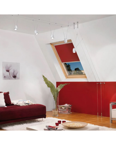 Sistema de cable blanco y cromo mate con LED 5x4W