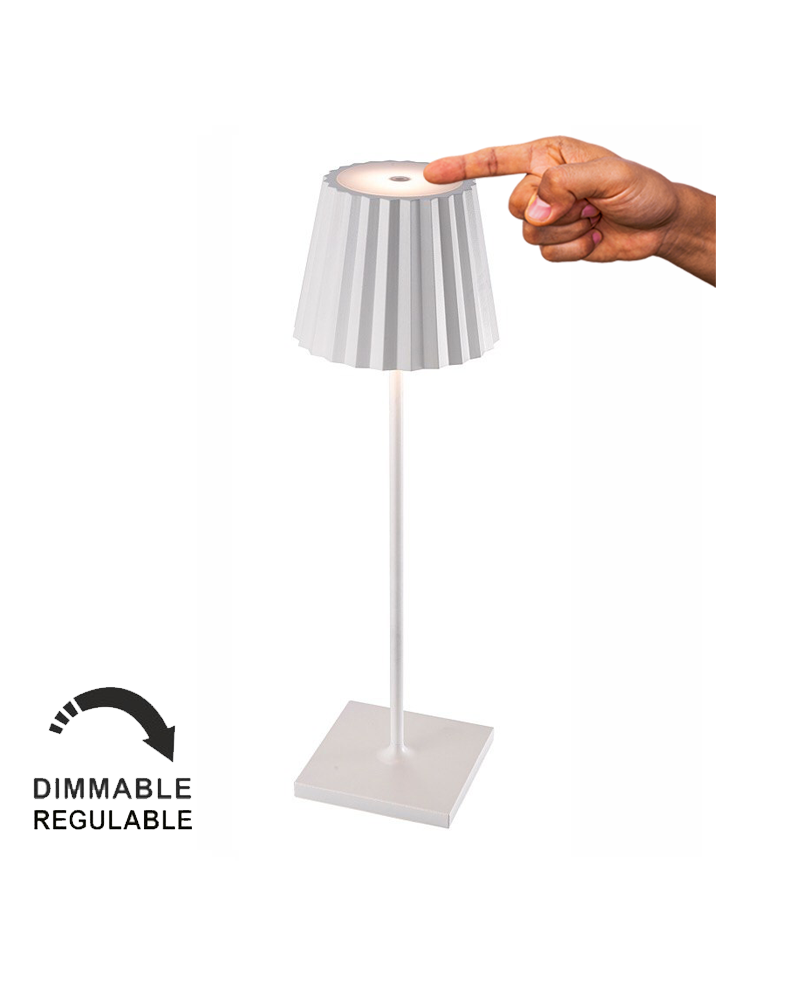 Lámpara de mesa para exterior blanca LED 2,2W 38cm IP54 con