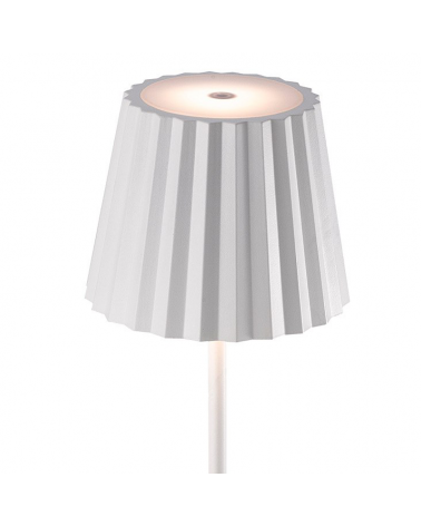 Lámpara de mesa para exterior blanca LED 2,2W 38cm IP54 con batería y regulable