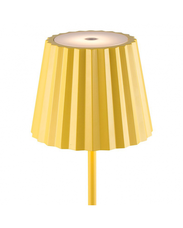 Lámpara de mesa para exterior amarilla LED 2,2W 38cm IP54 con batería y regulable