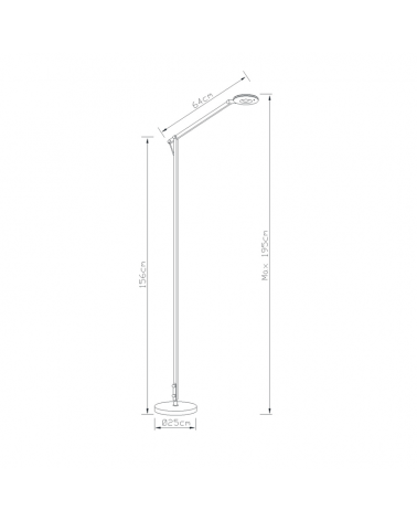LED floor lamp White LED articulated arm 156-195cm 6W