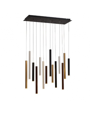 Lámpara de techo colgante LED 14 pantallas tubo diferentes acabados 84W 3000K