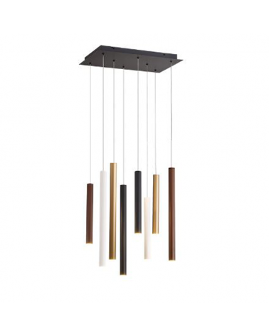 LED pendant ceiling lamp 8 tube lampshades different finishes 48W 3000K