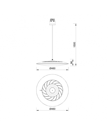 Lámpara de techo colgante LED pantalla plana 46cm acabado blanco 50W