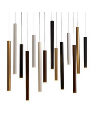 Lámpara de techo colgante LED 14 pantallas tubo diferentes acabados 84W 3000K