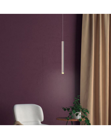 LED Pendant ceiling lamp lampshade tube different finishes 6W 3000K