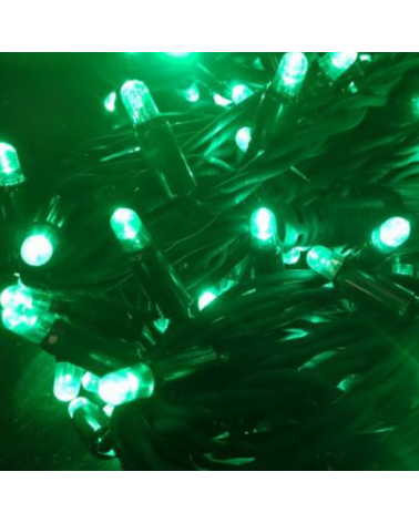 String light 12m and 180 LEDs Flashing green light clear capsule green cable connectable IP65 suitable for outdoor use