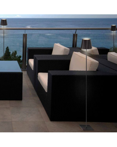 LED outdoor floor lamp 120cm with 2.2W rechargeable battery in aluminum IP54 dimmable