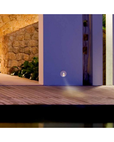 Aplique señalizador empotrable 8cm de aluminio y policarbonato LED 3W IP65