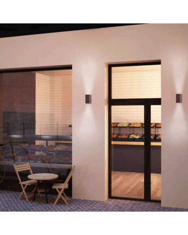 Outdoor wall lamp 15cm 2 lights GU10 aluminum and glass IP54