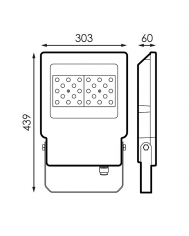 Proyector de exteriores 160W IP65 Gris muy alta luminosidad 50.000 horas