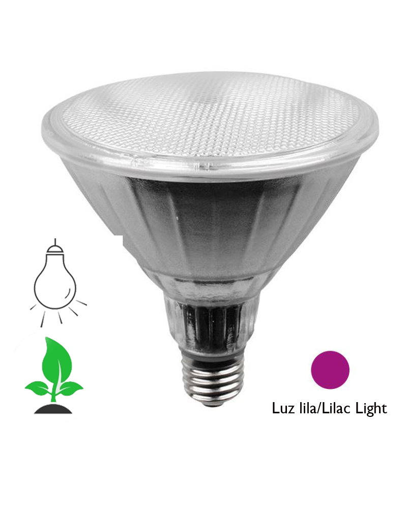 Bombilla PAR38 LED luz lila especial crecimiento plantas 13W E27