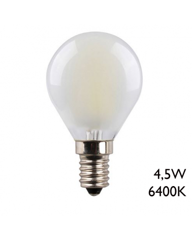 LED round Light Bulb 78mm Matte Glass Filaments E14 4.5W 6400K 470Lm