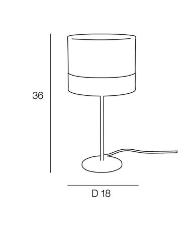 Lámpara de mesa de 36cm pantalla de algodón acabado negro decoración madera E14 40W