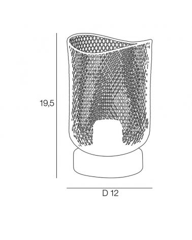 Table lamp 19.5cm metallic grid lampshade black finish E27 60W