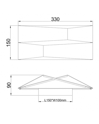 LED wall light 33cm aluminum 14W 3000K