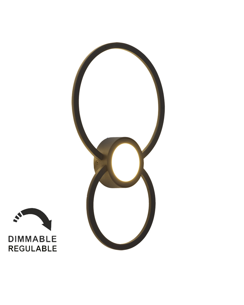 LED wall light 43cm aluminum 24W 3000K Dimmable