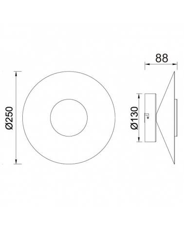LED wall light 25cm aluminum and iron 8W 3000K