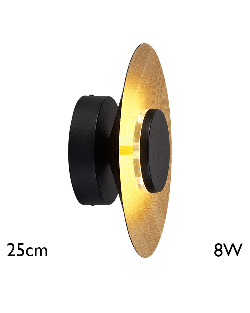 LED wall light 25cm aluminum and iron 8W 3000K