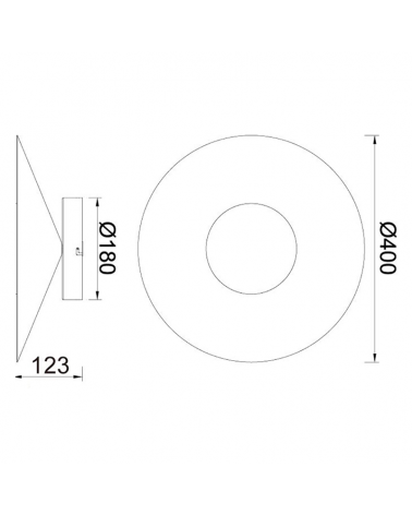 Aplique de pared LED 40cm de aluminio y hierro 20W 3000K