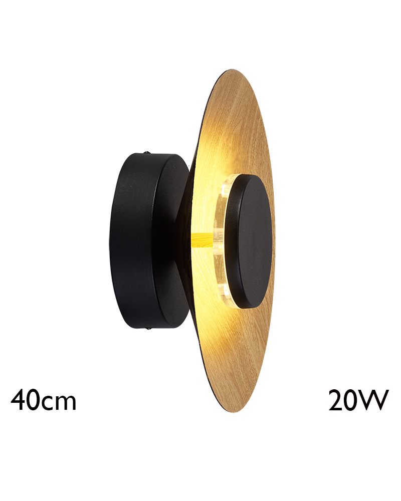 Aplique de pared LED 40cm de aluminio y hierro 20W 3000K