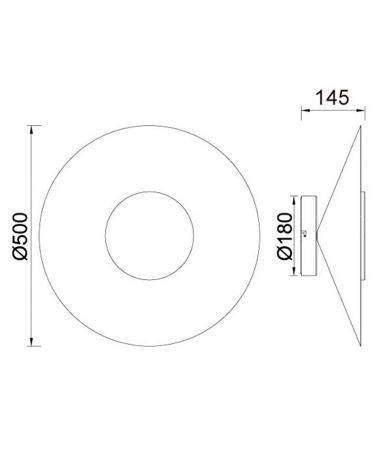 LED wall light 50cm aluminum and iron 24W 3000K