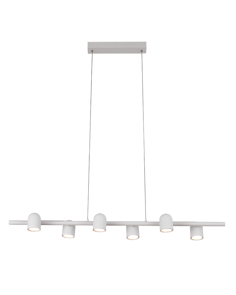 Lámpara de techo 100cm con 6 focos orientables aluminio 6xGU10