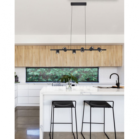 Lámpara de techo 100cm con 6 focos orientables aluminio 6xGU10