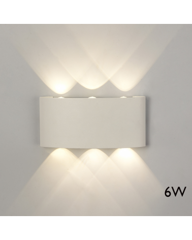 LED outdoor wall lamp 17cm 6W 3000K in aluminum and glass diffuser IP54