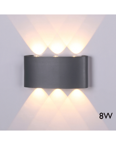 Outdoor wall lamp LED 17cm 8W 3000K in aluminum and glass diffuser IP54