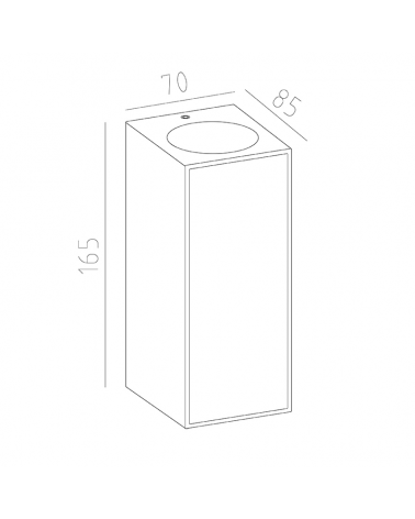 Outdoor wall lamp 16.5cm height Upper and lower light 2xGU10 aluminum and wood 10W IP65