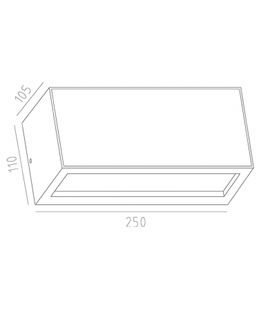 Aplique pared de exterior 25cm ancho Luz superior e inferior E27 aluminio y madera 15W IP54