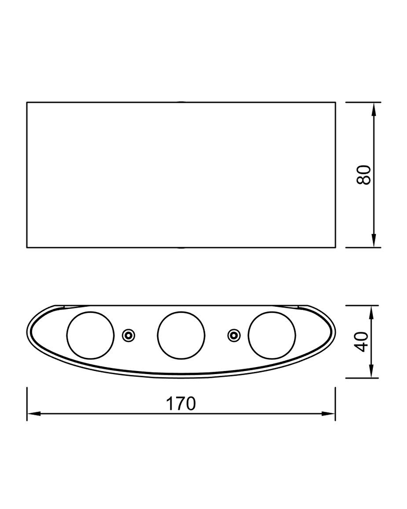 Outdoor wall lamp LED 17cm 8W 3000K in aluminum and glass diffuser IP54