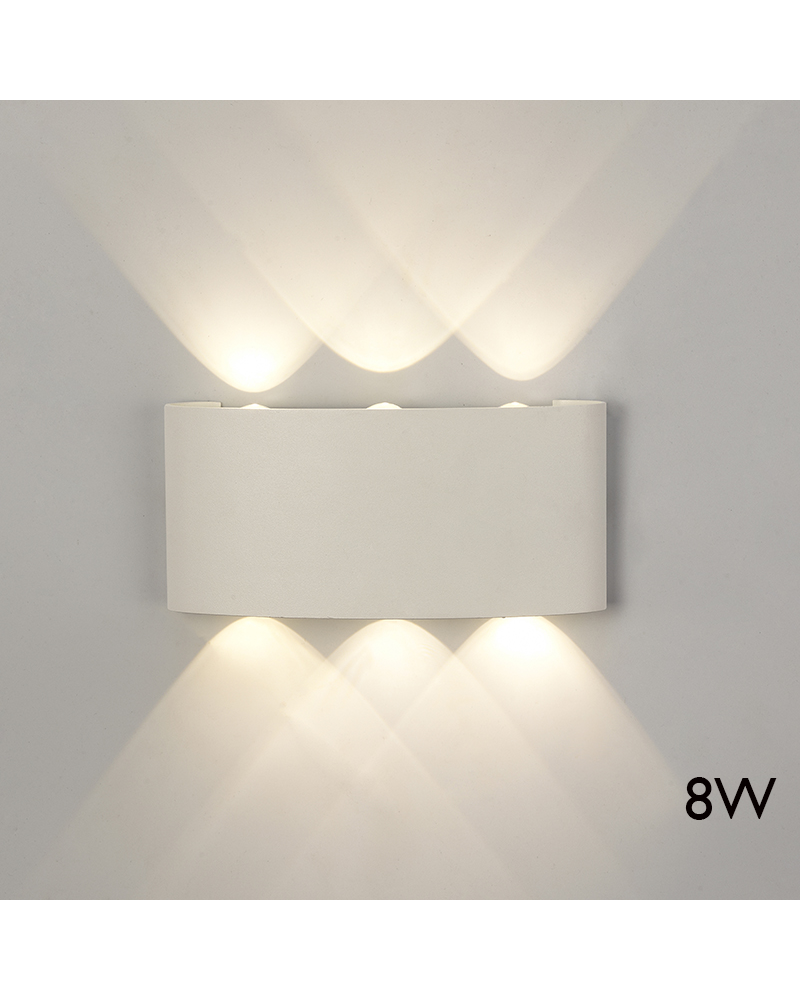 Outdoor wall lamp LED 17cm 8W 3000K in aluminum and glass diffuser IP54